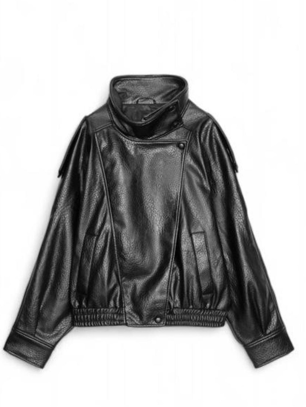 Viral Zara High Neck Leather Jacket